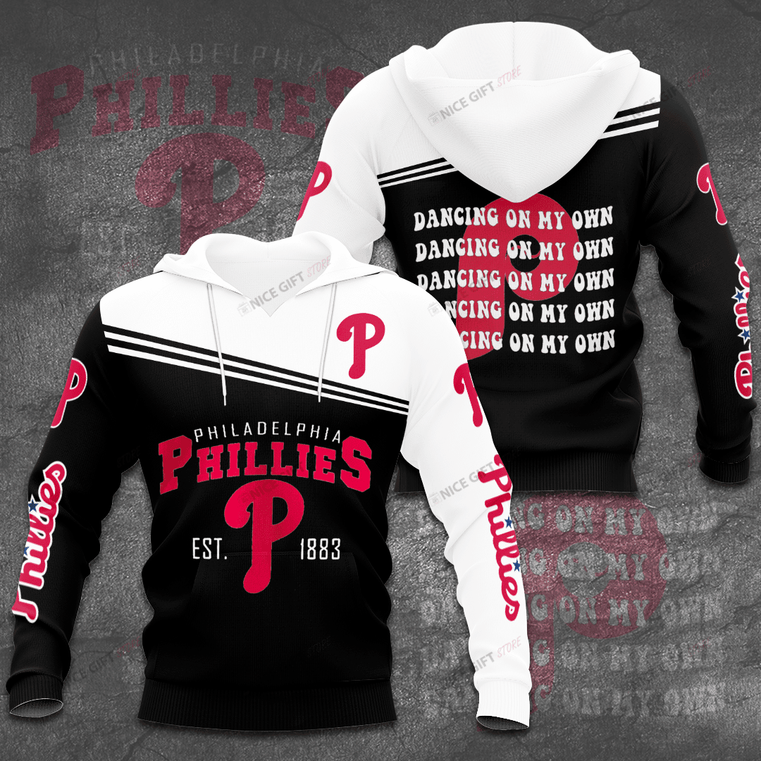 Mlb Philadelphia Phillies Est. 1883 Dancing On My Own 3D All Over Printed Sweatshirt, Hoodie, Zip Hoodie | Mlb Fan Gear For Men, Women