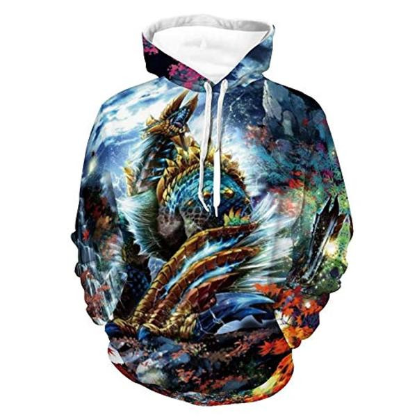 Monster Hunter World 3D All Over Printed Sweatshirt, Hoodie, Zip Hoodie | Fan Apparel For Men, Women