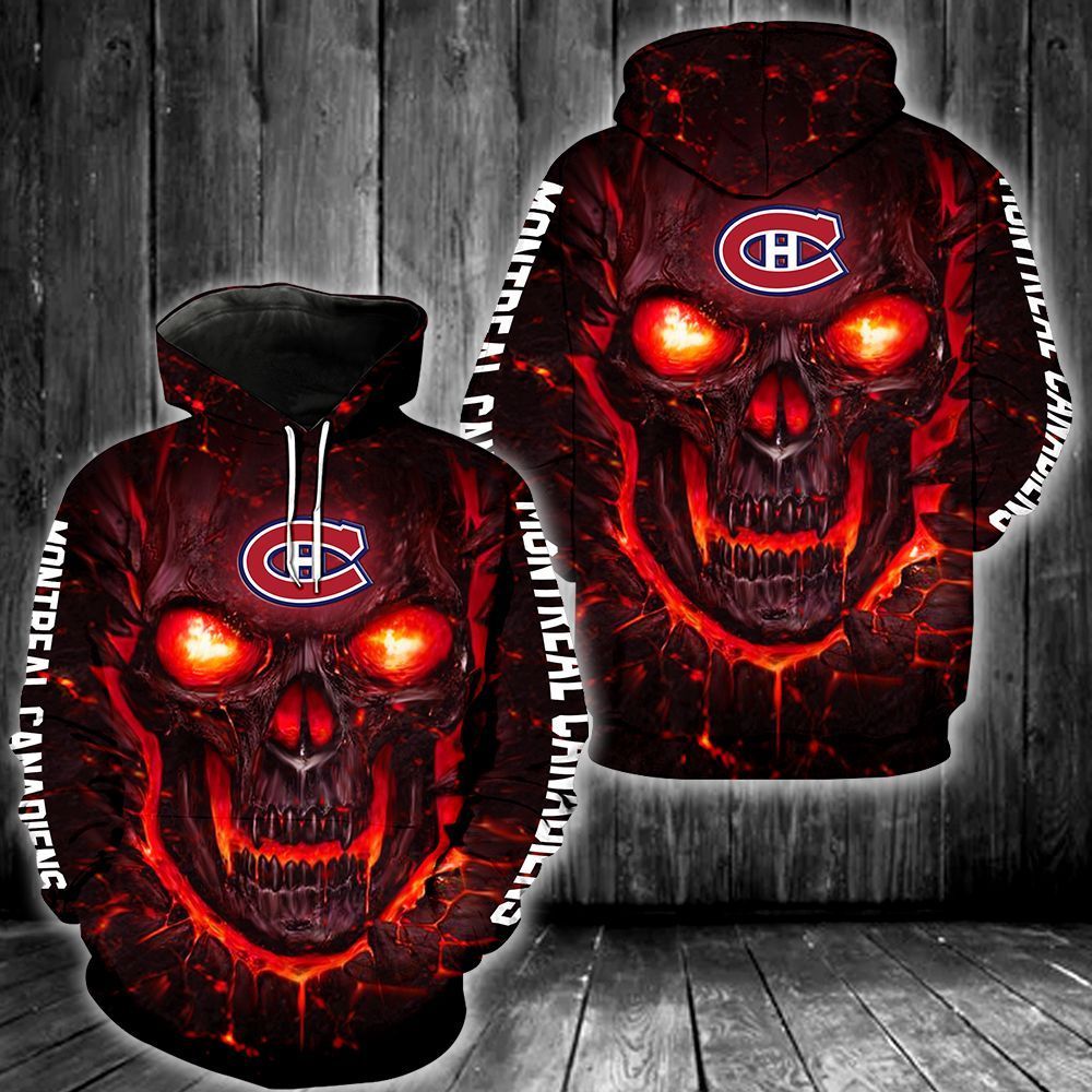 Montreal Canadiens Skull 3D All Over Printed Sweatshirt, Hoodie, Zip Hoodie | Nhl Special Edition Fan Gear For Men, Women
