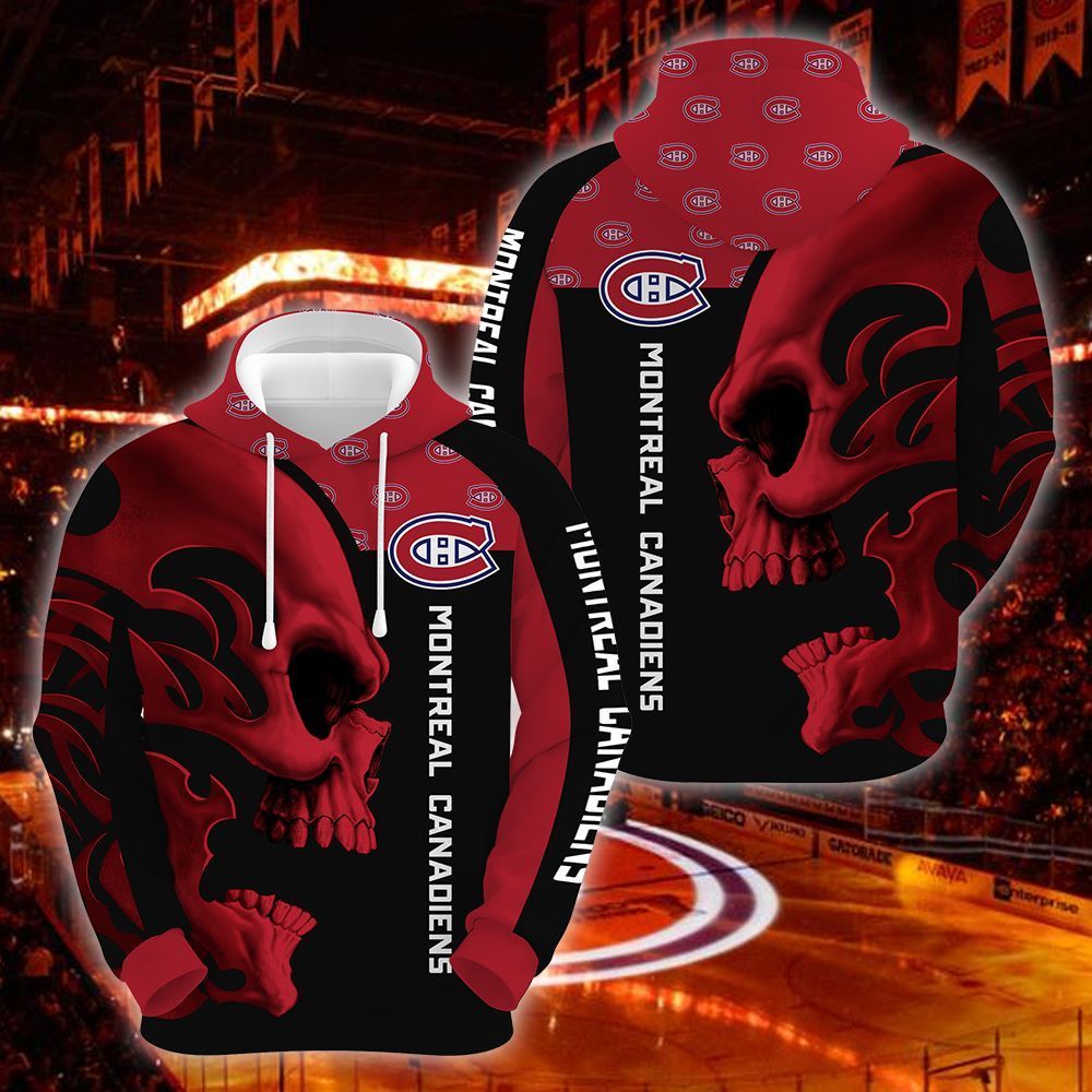Montreal Canadiens Skull 3D All Over Printed Sweatshirt, Hoodie, Zip Hoodie | Nhl Special Edition Fan Gear For Men, Women