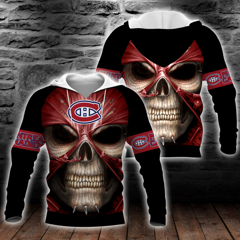 Montreal Canadiens Skull 3D All Over Printed Sweatshirt, Hoodie, Zip Hoodie | Nhl Special Edition Fan Gear For Men, Women