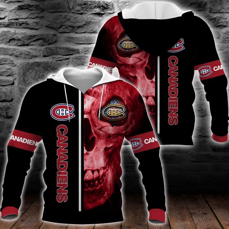 Montreal Canadiens Skull 3D All Over Printed Sweatshirt, Hoodie, Zip Hoodie | Nhl Special Edition Fan Gear For Men, Women