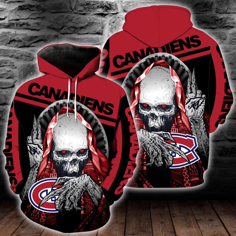 Montreal Canadiens Skull 3D All Over Printed Sweatshirt, Hoodie, Zip Hoodie | Nhl Special Edition Fan Gear For Men, Women