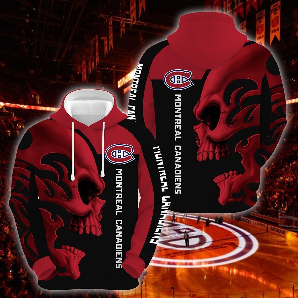 Montreal Canadiens Skull 3D All Over Printed Sweatshirt, Hoodie, Zip Hoodie | Nhl Special Edition Fan Gear For Men, Women