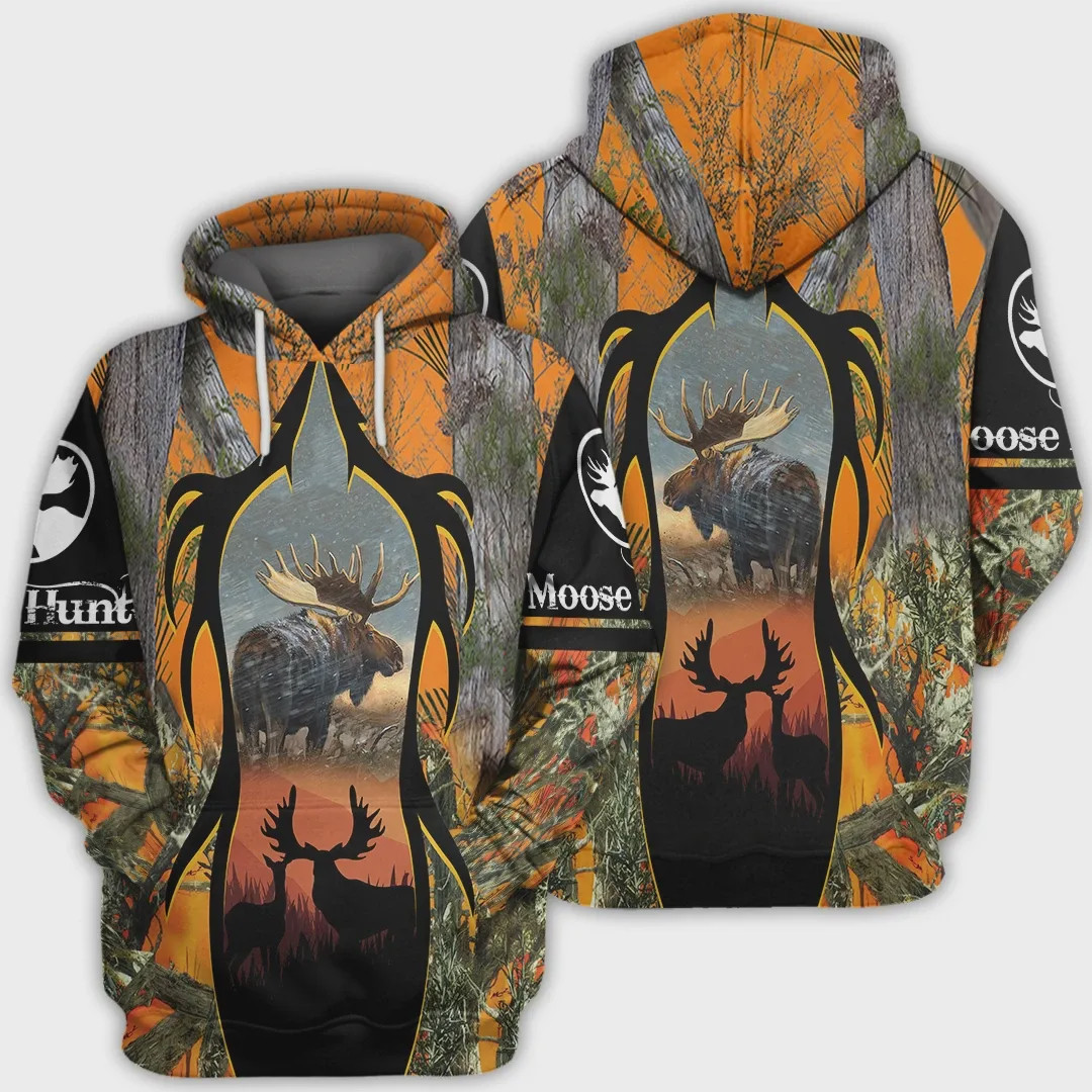Moose Hunter 3D All Over Printed Sweatshirt, Hoodie, Zip Hoodie | Fan Apparel For Men, Women