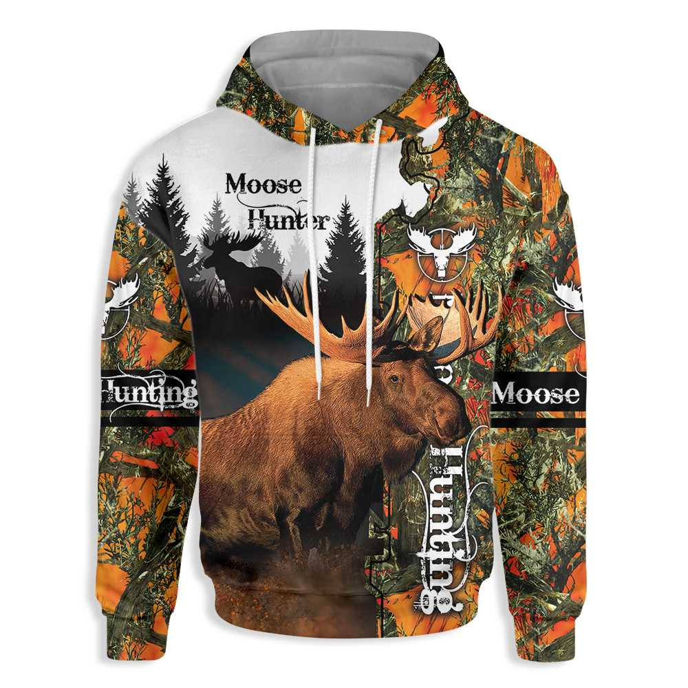 Moose Hunter 3D All Over Printed Sweatshirt, Hoodie, Zip Hoodie | Fan Apparel For Men, Women