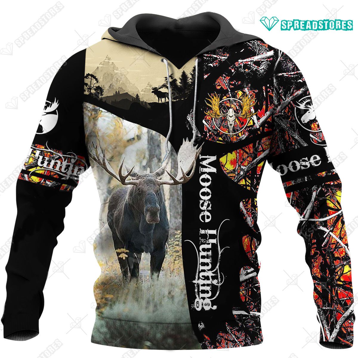 Moose Hunting 3D All Over Printed Sweatshirt, Hoodie, Zip Hoodie | Fan Apparel For Men, Women