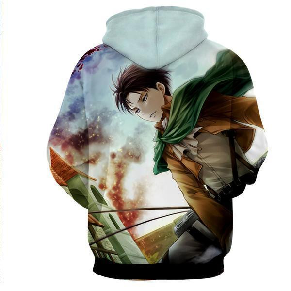 Movie Levi Ackerman Hoodie- Attack On Titan 3D All Over Printed Sweatshirt, Hoodie, Zip Hoodie | Fan Apparel For Men, Women