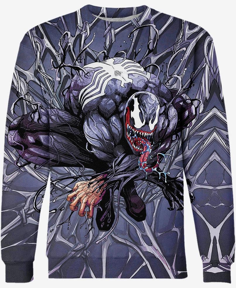 Movie Spider Venom 3D All Over Printed Sweatshirt, Hoodie, Zip Hoodie | Fan Apparel For Men, Women
