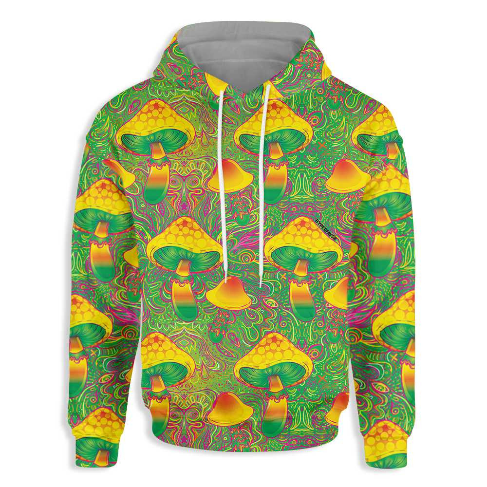 Mushrooms Pattern Psychedelic Style 3D All Over Printed Sweatshirt, Hoodie, Zip Hoodie | Fan Apparel For Men, Women