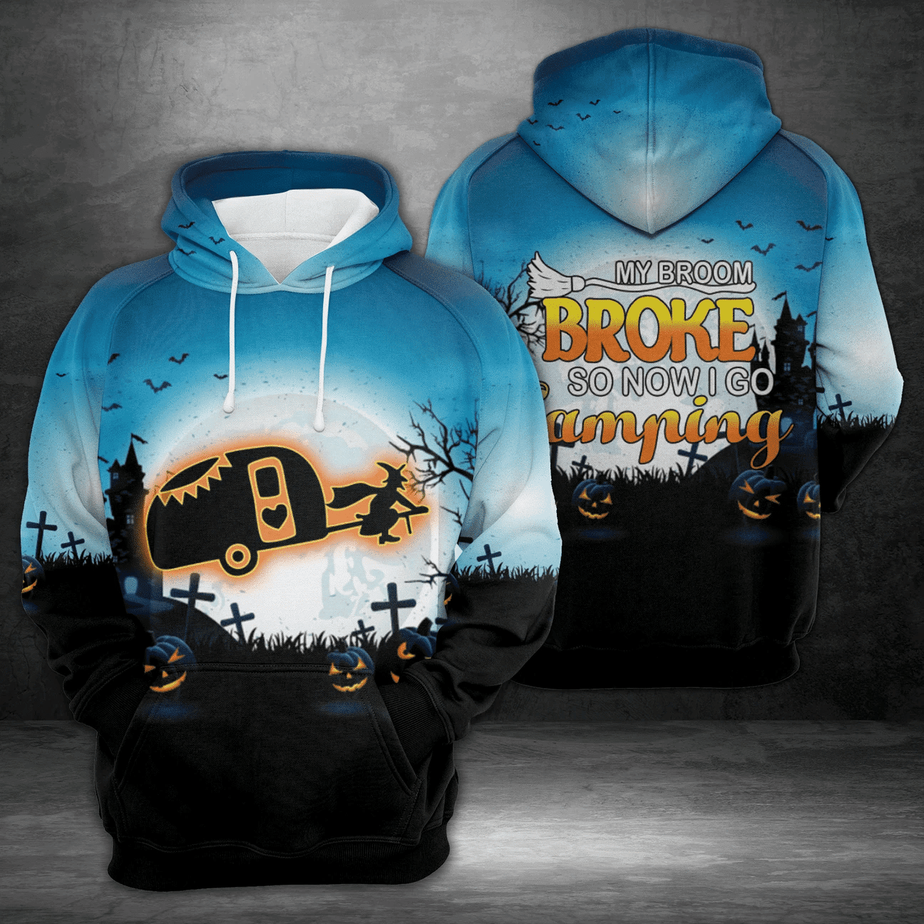My Broom Broke So I Go Camping 3D All Over Printed Sweatshirt, Hoodie, Zip Hoodie | Fan Apparel For Men, Women