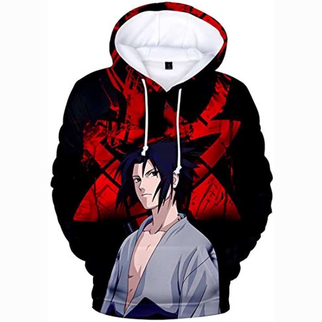 Naruto Anime Hoodies Sasuke Black Pullover 3D All Over Printed Sweatshirt, Hoodie, Zip Hoodie | Fan Apparel For Men, Women