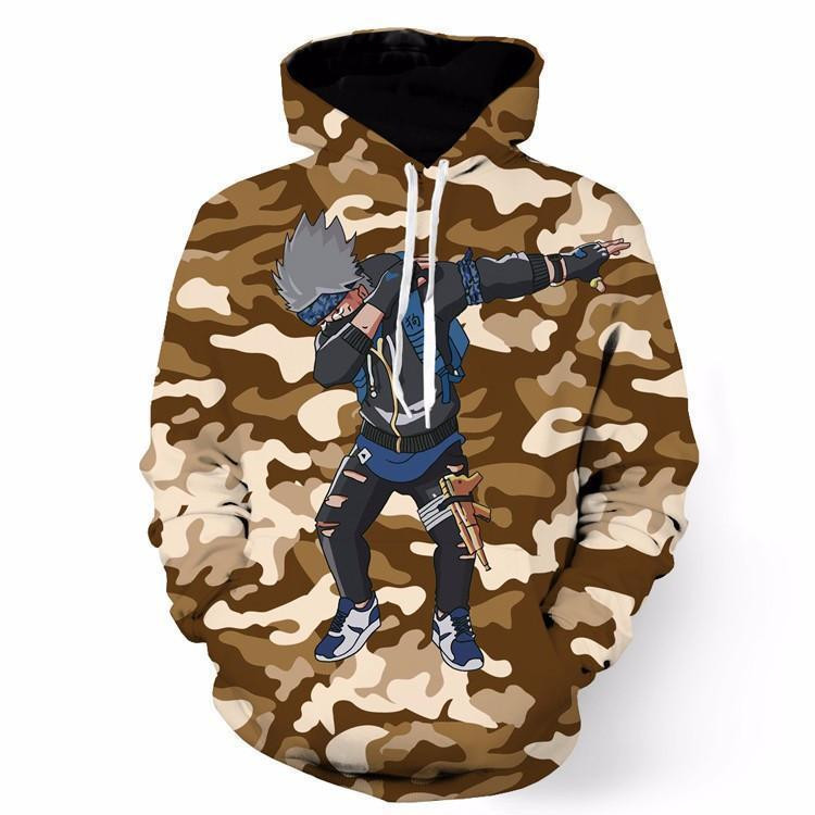 Naruto Kakashi Hatake Camo 3D All Over Printed Sweatshirt, Hoodie, Zip Hoodie | Fan Apparel For Men, Women