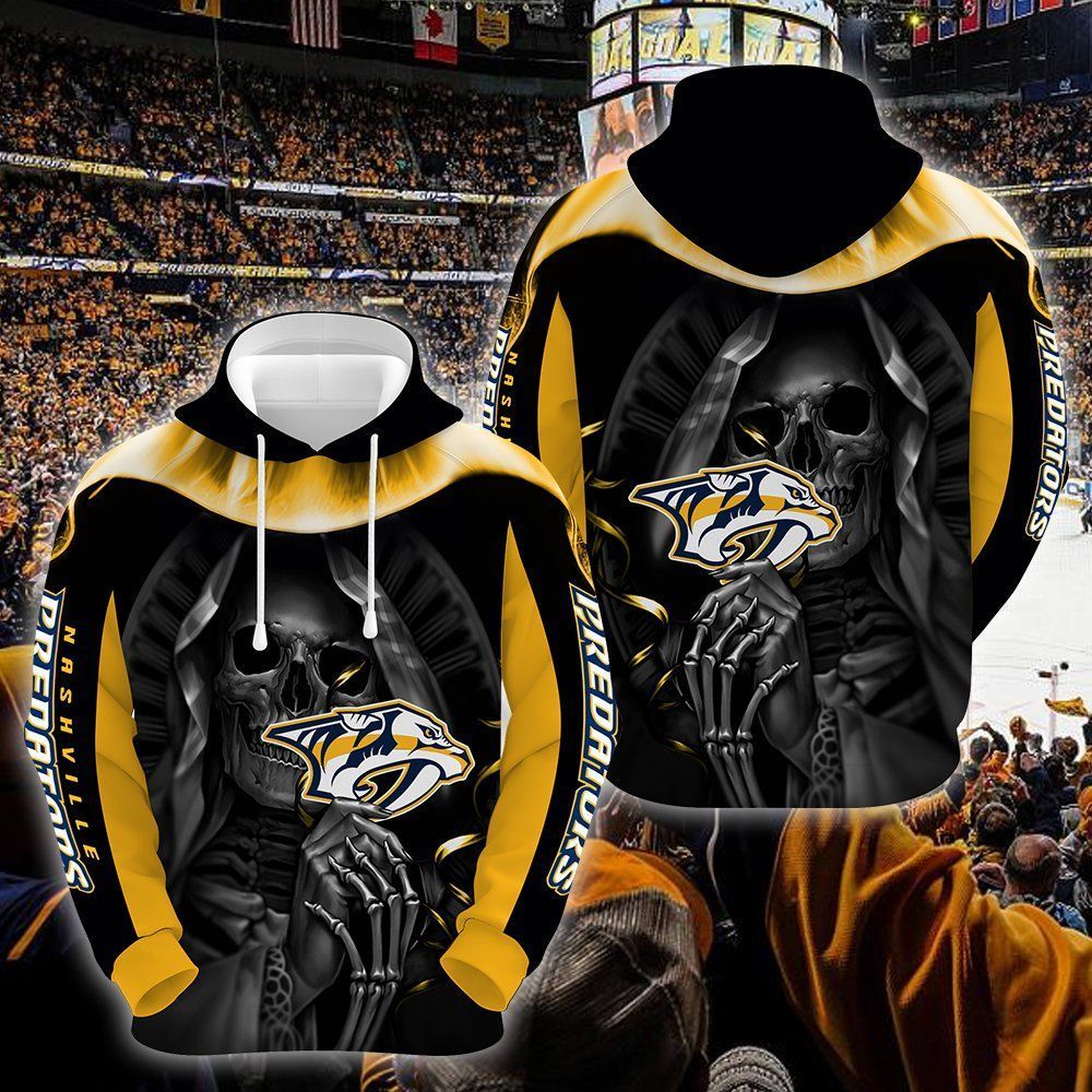 Nashville Predators Skull 3D All Over Printed Sweatshirt, Hoodie, Zip Hoodie | Nhl Special Edition Fan Gear For Men, Women
