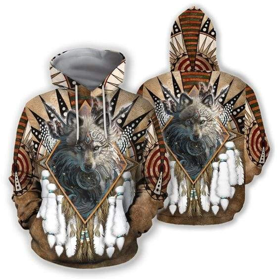 Native America Wolf Witch 3D All Over Printed Sweatshirt, Hoodie, Zip Hoodie | Fan Apparel For Men, Women