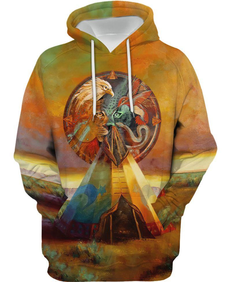 Native American Leopard 3D All Over Printed Sweatshirt, Hoodie, Zip Hoodie | Fan Apparel For Men, Women