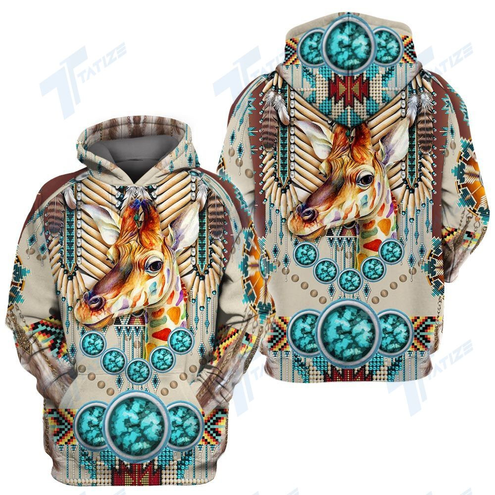 Native Wild Animal Giraffe 3D All Over Printed Sweatshirt, Hoodie, Zip Hoodie | Nhl Fan Gear For Men, Women