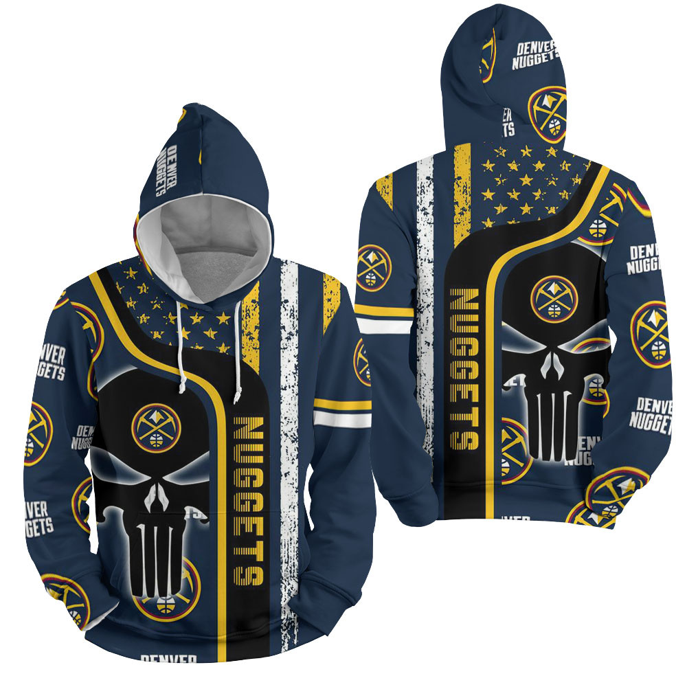 Nba Denver Nuggets With Skull Pattern 3D All Over Printed Sweatshirt, Hoodie, Zip Hoodie | Special Edition Fan Apparel For Men, Women