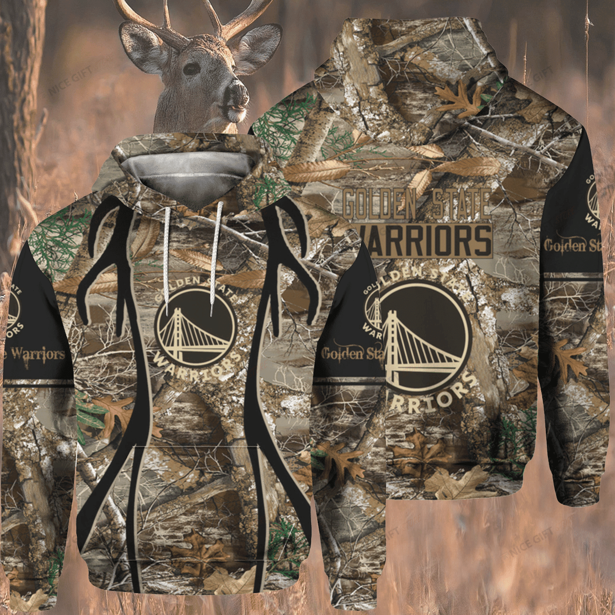 Nba Golden State Warriors Hunting 3D All Over Printed Sweatshirt, Hoodie, Zip Hoodie | Nba Fan Gear For Men, Women