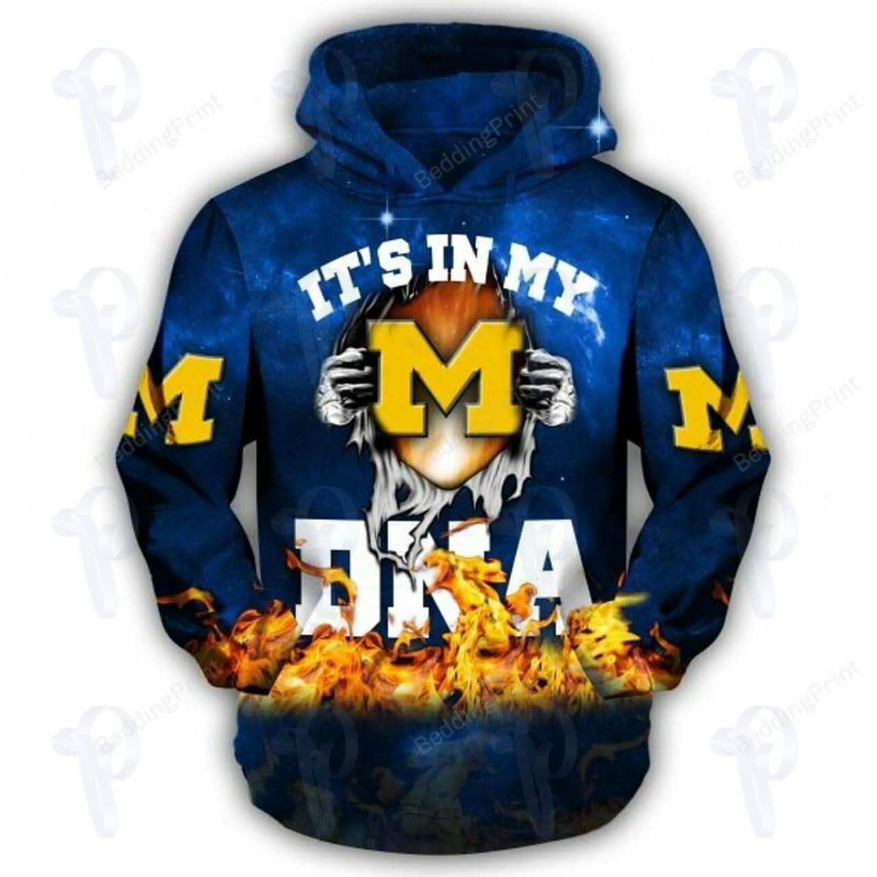 Ncaa Michigan Wolverines 3D All Over Printed Sweatshirt, Hoodie, Zip Hoodie | Ncaa Fan Gear For Men, Women