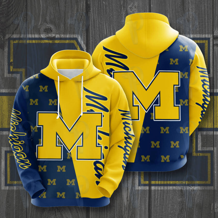 Ncaa Michigan Wolverines 3D All Over Printed Sweatshirt, Hoodie, Zip Hoodie | Ncaa Fan Gear For Men, Women