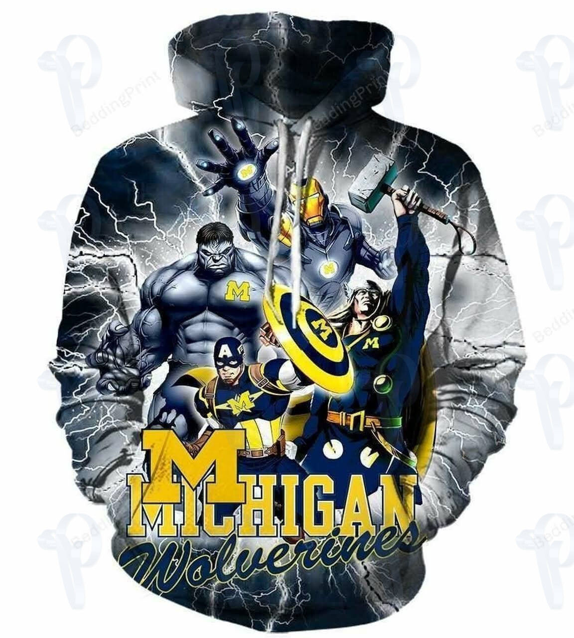 Ncaa Michigan Wolverines 3D All Over Printed Sweatshirt, Hoodie, Zip Hoodie | Ncaa Fan Gear For Men, Women