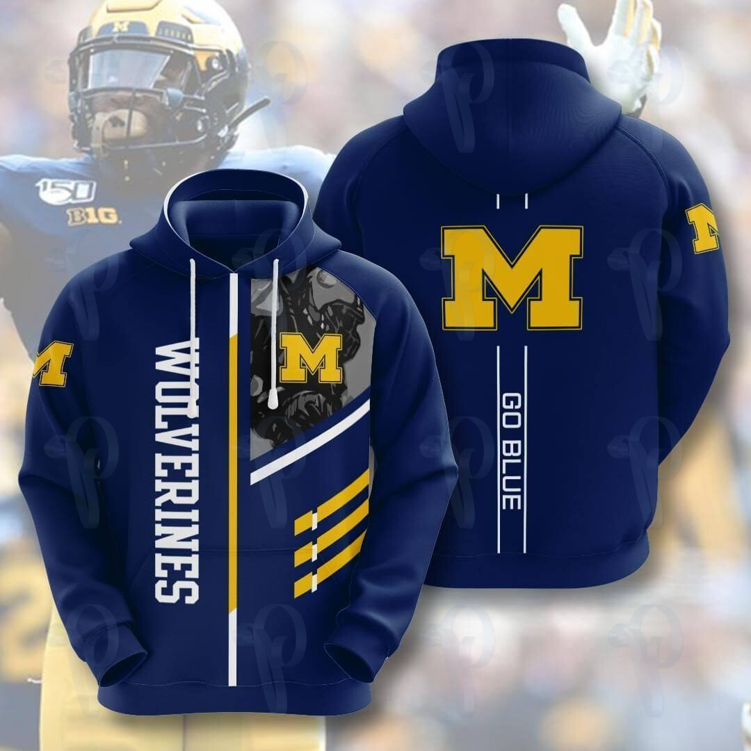 Ncaa Michigan Wolverines 3D All Over Printed Sweatshirt, Hoodie, Zip Hoodie | Ncaa Fan Gear For Men, Women