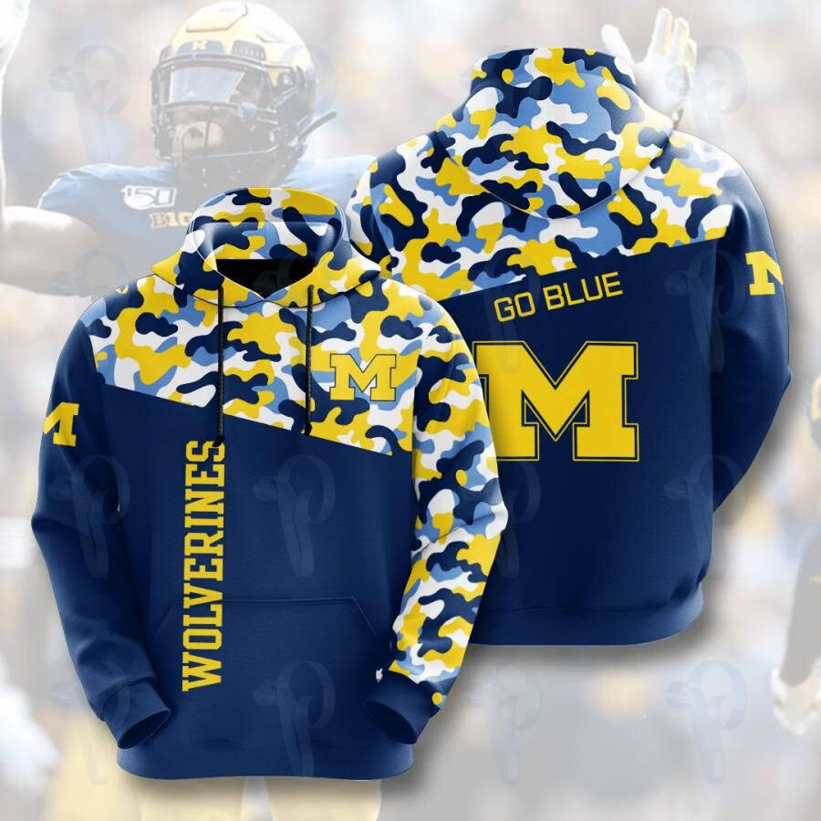Ncaa Michigan Wolverines 3D All Over Printed Sweatshirt, Hoodie, Zip Hoodie | Ncaa Fan Gear For Men, Women