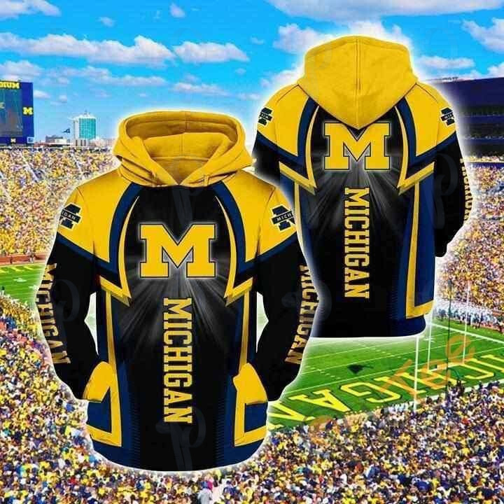 Ncaa Michigan Wolverines 3D All Over Printed Sweatshirt, Hoodie, Zip Hoodie | Ncaa Fan Gear For Men, Women