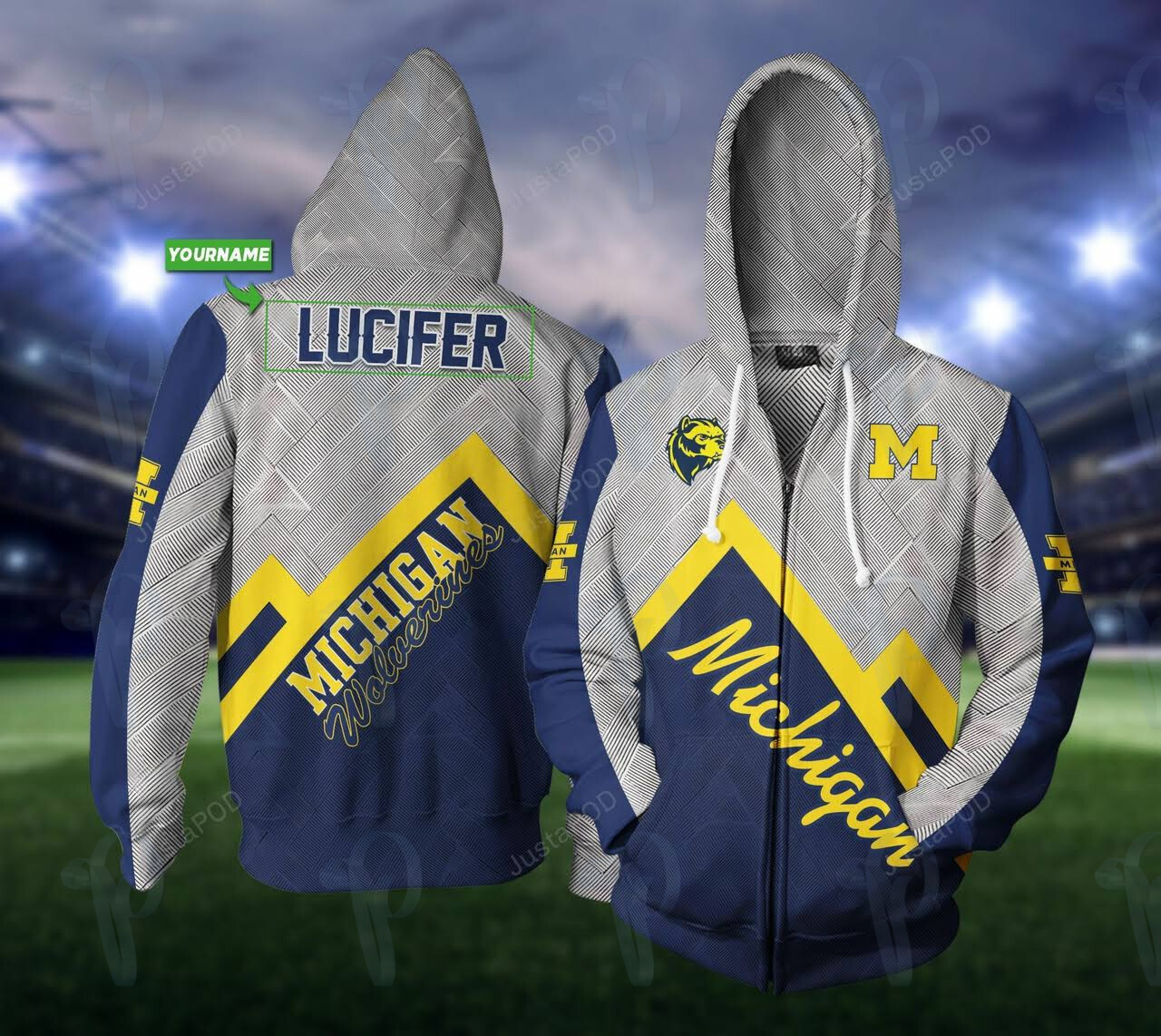 Ncaa Michigan Wolverines Personalized Custom Name 3D All Over Printed Sweatshirt, Hoodie, Zip Hoodie | Ncaa Fan Gear For Men, Women