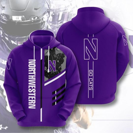 Ncaa- Northwestern Wildcats 3D All Over Printed Sweatshirt, Hoodie, Zip Hoodie | Ncaa Fan Gear For Men, Women