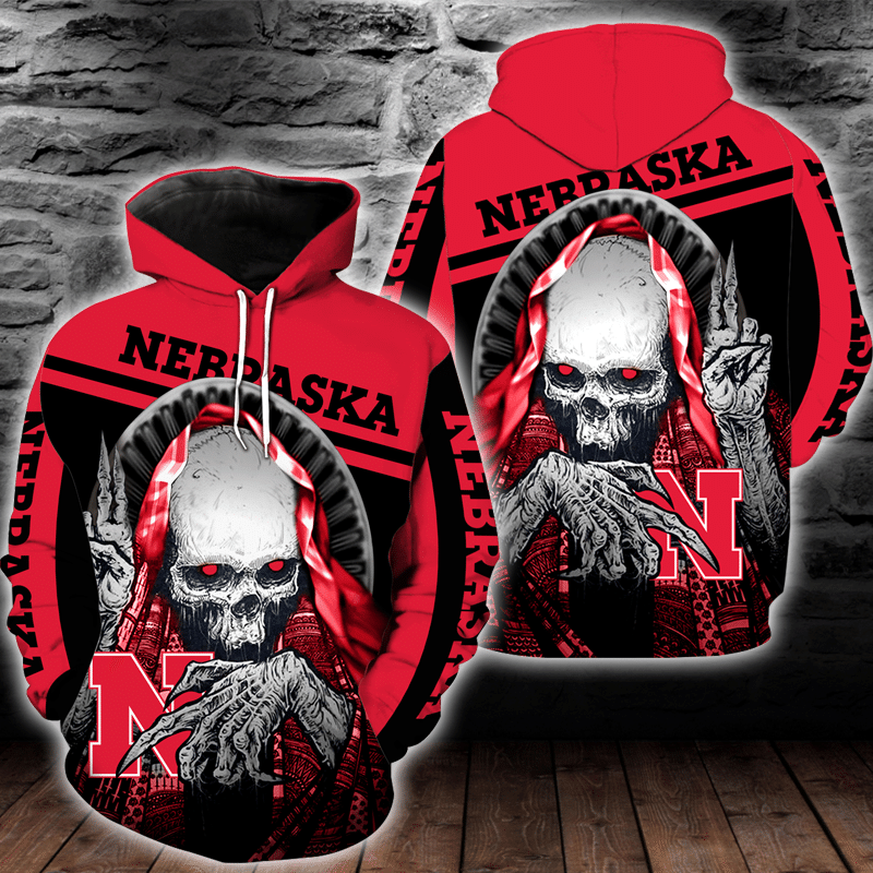 Nebraska Cornhuskers Skull 3D All Over Printed Sweatshirt, Hoodie, Zip Hoodie | Special Edition Fan Apparel For Men, Women