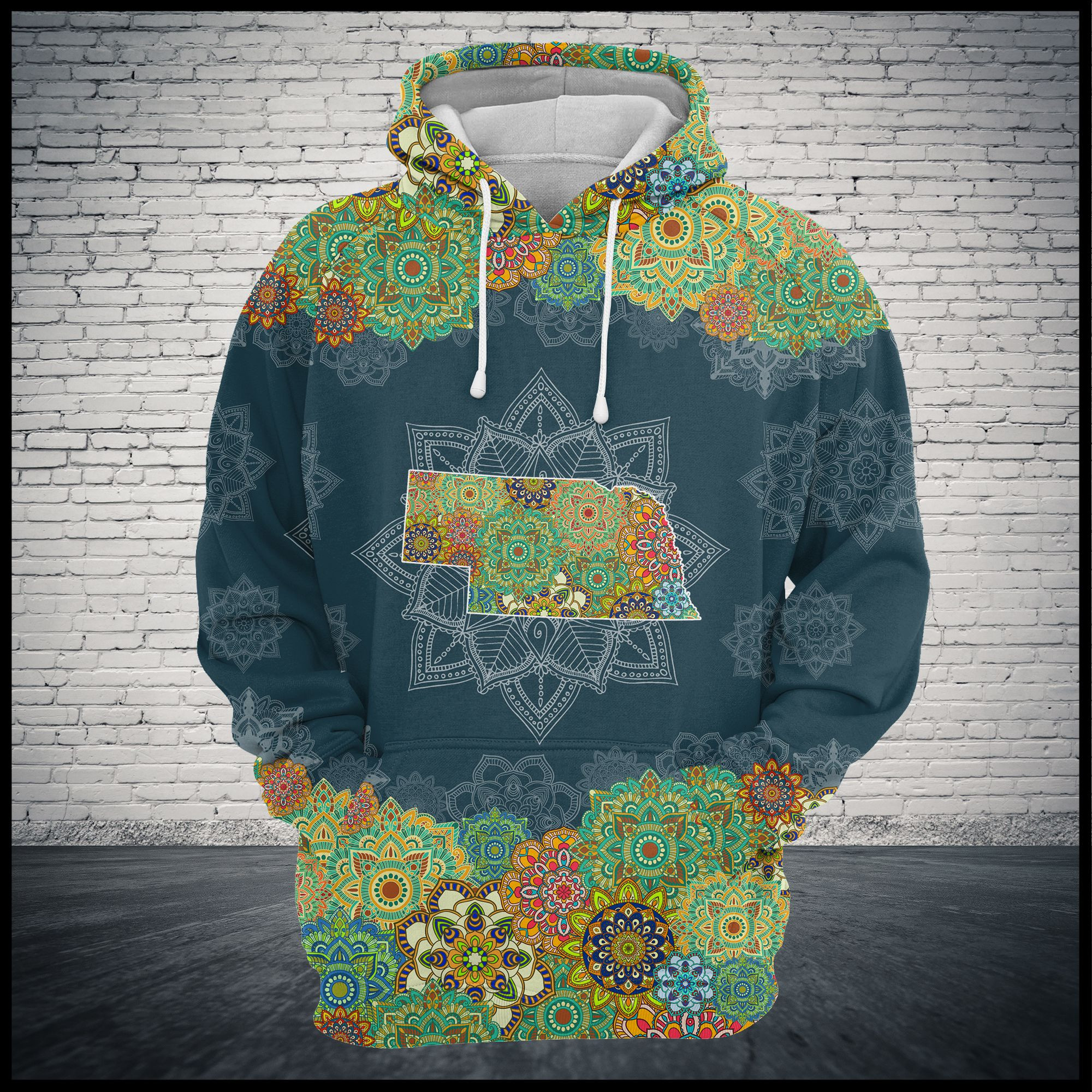 Nebraska Floral Mandala 3D All Over Printed Sweatshirt, Hoodie, Zip Hoodie | Fan Apparel For Men, Women