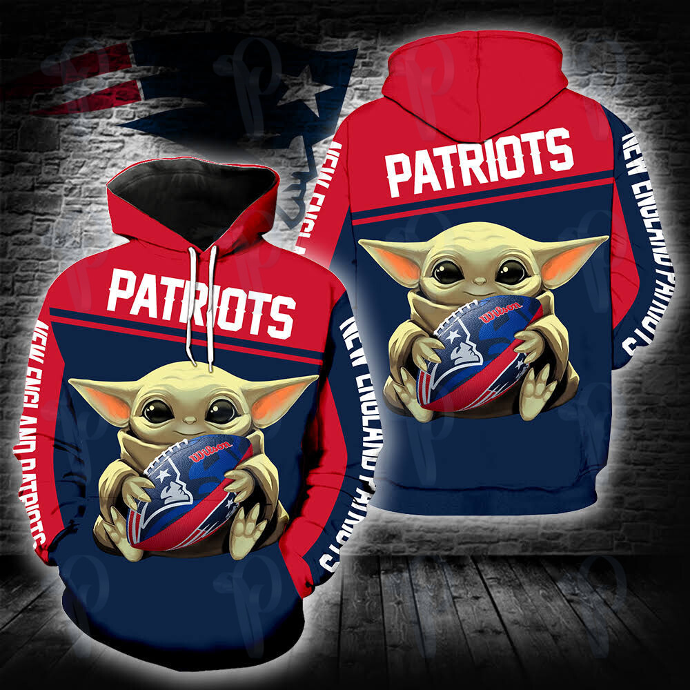 New England Patriots Baby Yoda Nfl 3D All Over Printed Sweatshirt, Hoodie, Zip Hoodie | Nfl Fan Gear For Men, Women