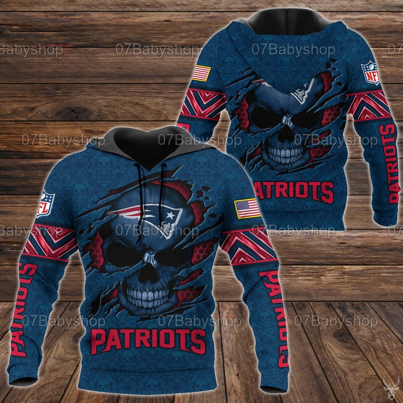 New England Patriots Nfl Skull 3D All Over Printed Sweatshirt, Hoodie, Zip Hoodie | Nfl Special Edition Fan Gear For Men, Women