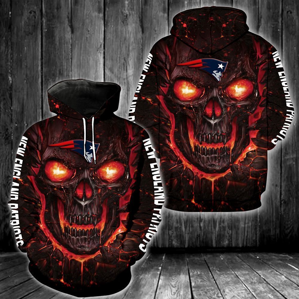 New England Patriots Skull 3D All Over Printed Sweatshirt, Hoodie, Zip Hoodie | Nfl Special Edition Fan Gear For Men, Women