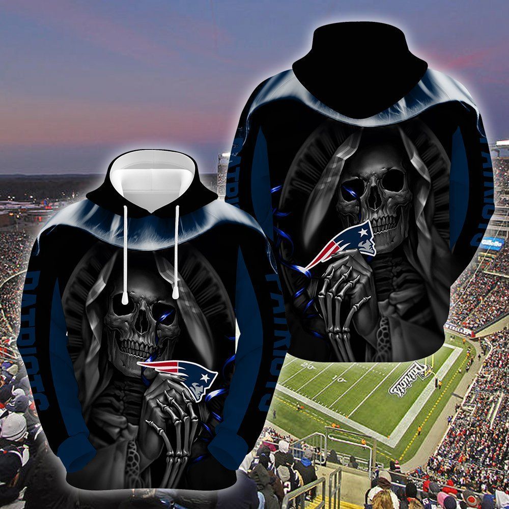 New England Patriots Skull 3D All Over Printed Sweatshirt, Hoodie, Zip Hoodie | Nfl Special Edition Fan Gear For Men, Women