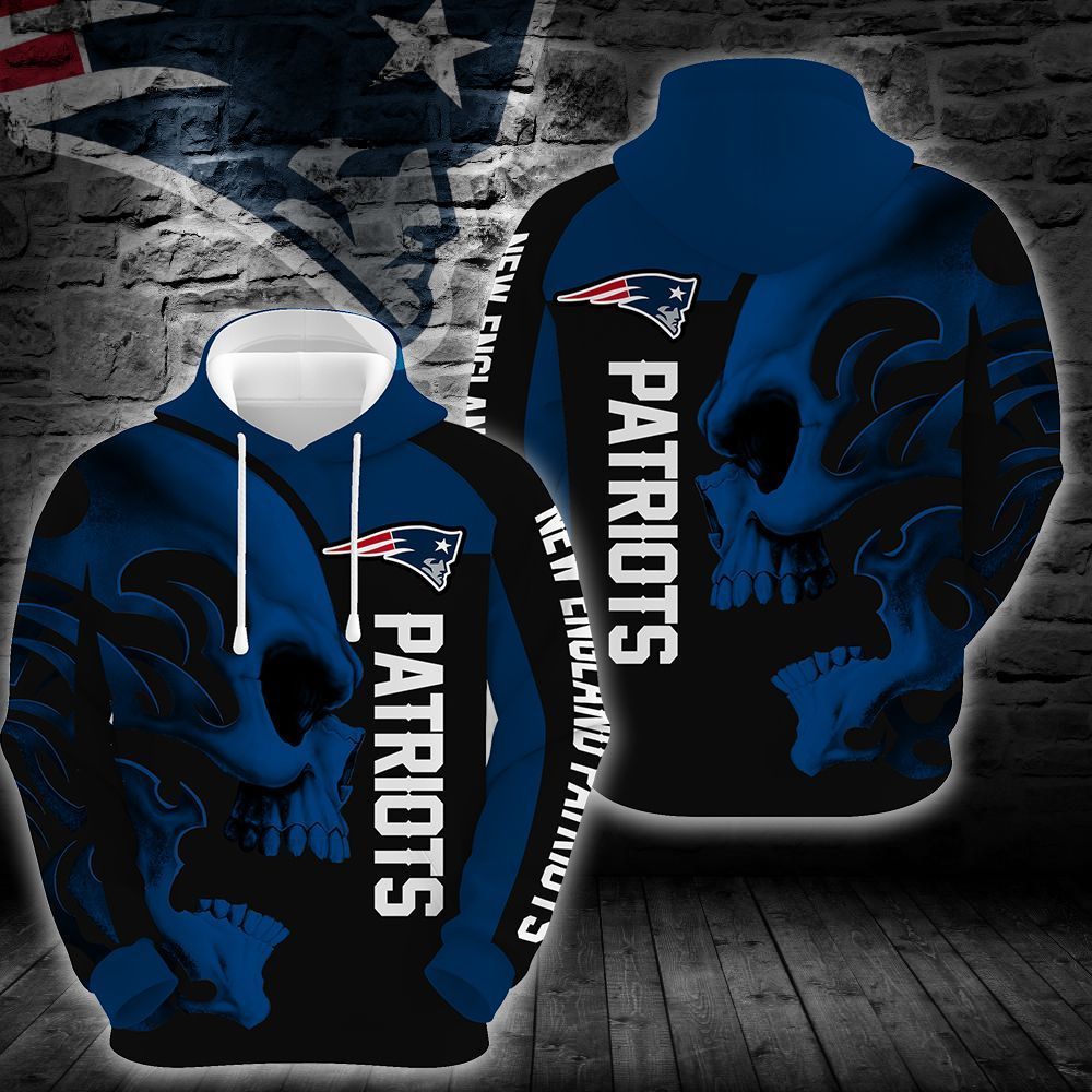 New England Patriots Skull 3D All Over Printed Sweatshirt, Hoodie, Zip Hoodie | Nfl Special Edition Fan Gear For Men, Women