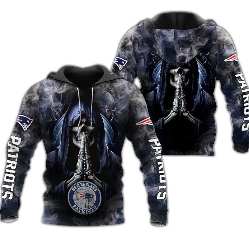 New England Patriots Skull For Unisex 3D All Over Printed Sweatshirt, Hoodie, Zip Hoodie | Nfl Special Edition Fan Gear For Men, Women