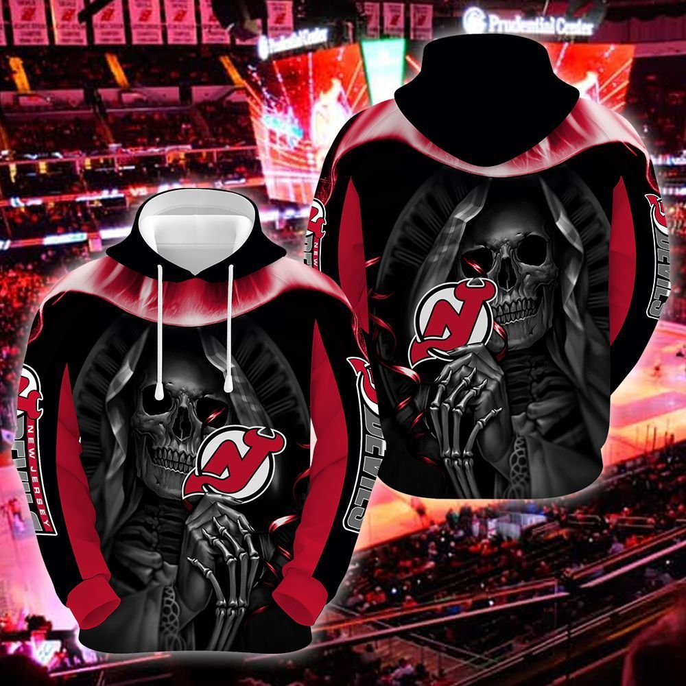 New Jersey Devils Skull 3D All Over Printed Sweatshirt, Hoodie, Zip Hoodie | Nhl Special Edition Fan Gear For Men, Women