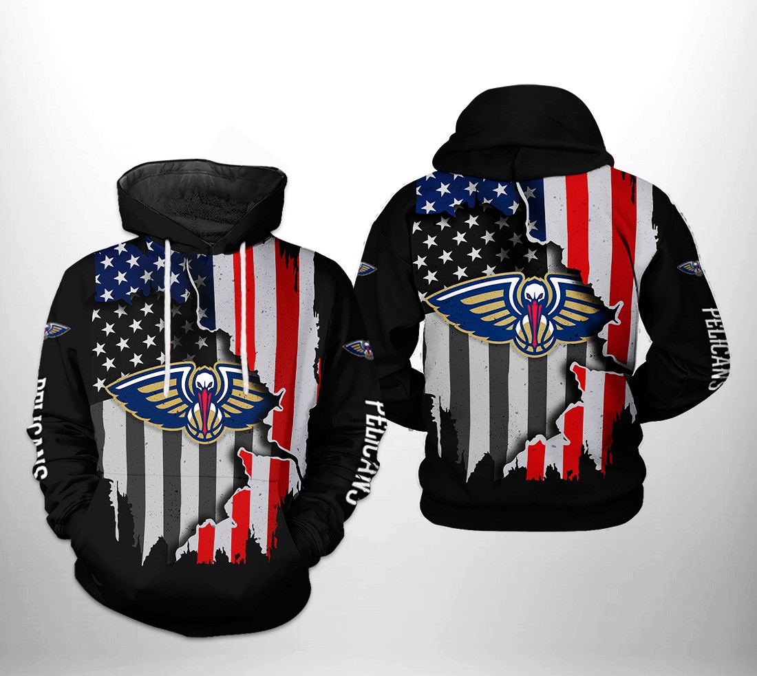 New Orleans Pelicans Nba Us Flag Team 3D All Over Printed Sweatshirt, Hoodie, Zip Hoodie | Fan Apparel For Men, Women