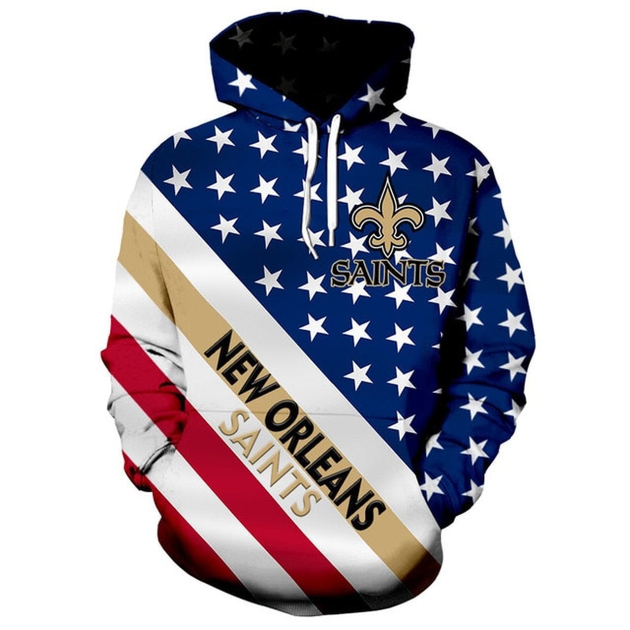 New Orleans Saints And American Flag 3D All Over Printed Sweatshirt, Hoodie, Zip Hoodie | Nfl Fan Gear For Men, Women