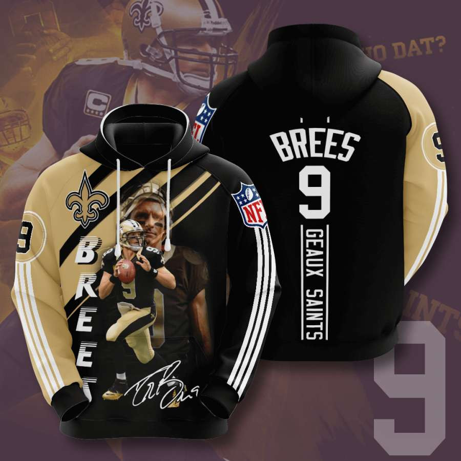 New Orleans Saints Brees Geaux Saints 3D All Over Printed Sweatshirt, Hoodie, Zip Hoodie | Nfl Fan Gear For Men, Women
