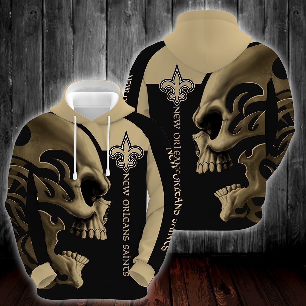 New Orleans Saints Skull 3D All Over Printed Sweatshirt, Hoodie, Zip Hoodie | Nfl Special Edition Fan Gear For Men, Women
