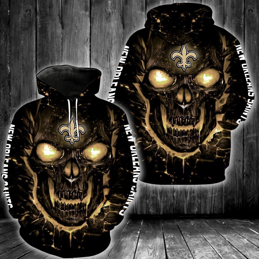 New Orleans Saints Skull 3D All Over Printed Sweatshirt, Hoodie, Zip Hoodie | Nfl Special Edition Fan Gear For Men, Women
