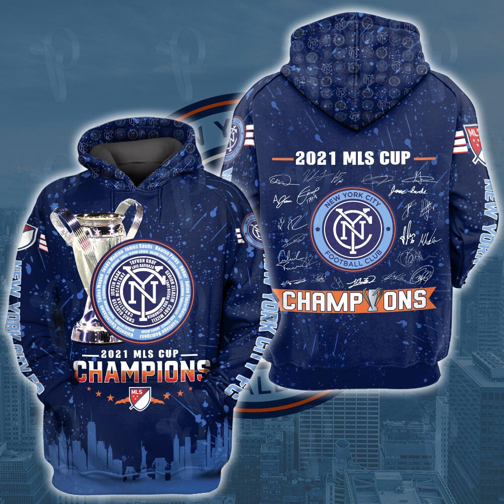 New York City Fc 2021 Mls Cup Championship 3D All Over Printed Sweatshirt, Hoodie, Zip Hoodie | Fan Apparel For Men, Women
