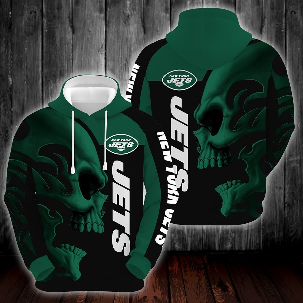 New York Jets Skull 3D All Over Printed Sweatshirt, Hoodie, Zip Hoodie | Nfl Special Edition Fan Gear For Men, Women