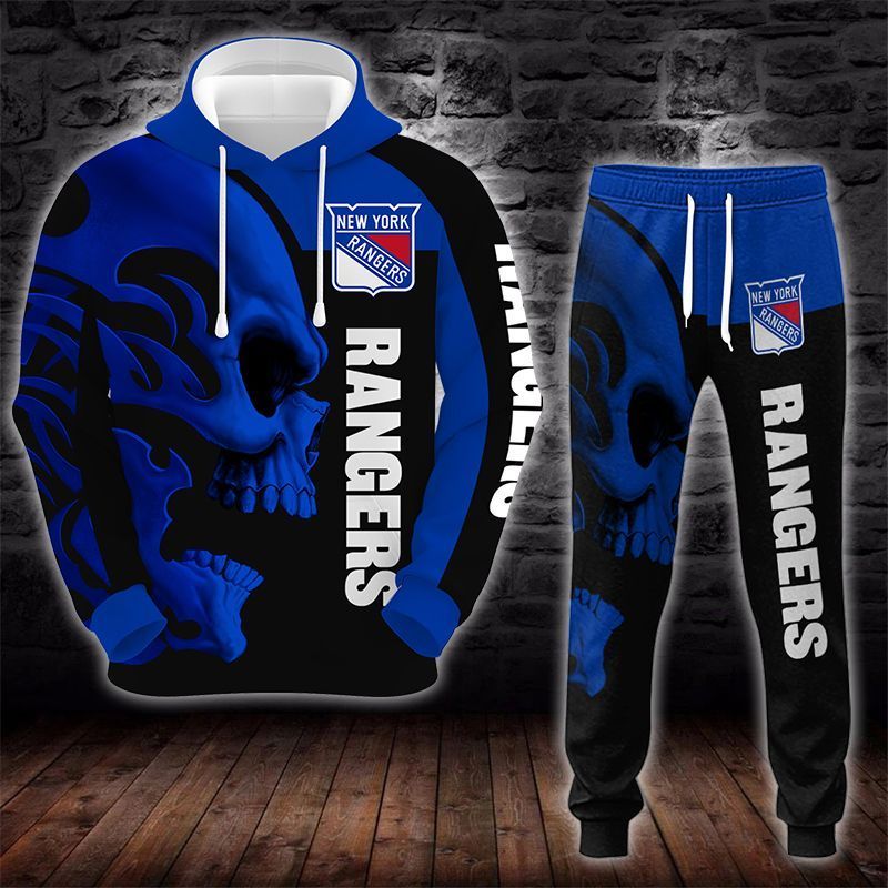 New York Rangers Skull 3D All Over Printed Sweatshirt, Hoodie, Zip Hoodie | Nhl Special Edition Fan Gear For Men, Women