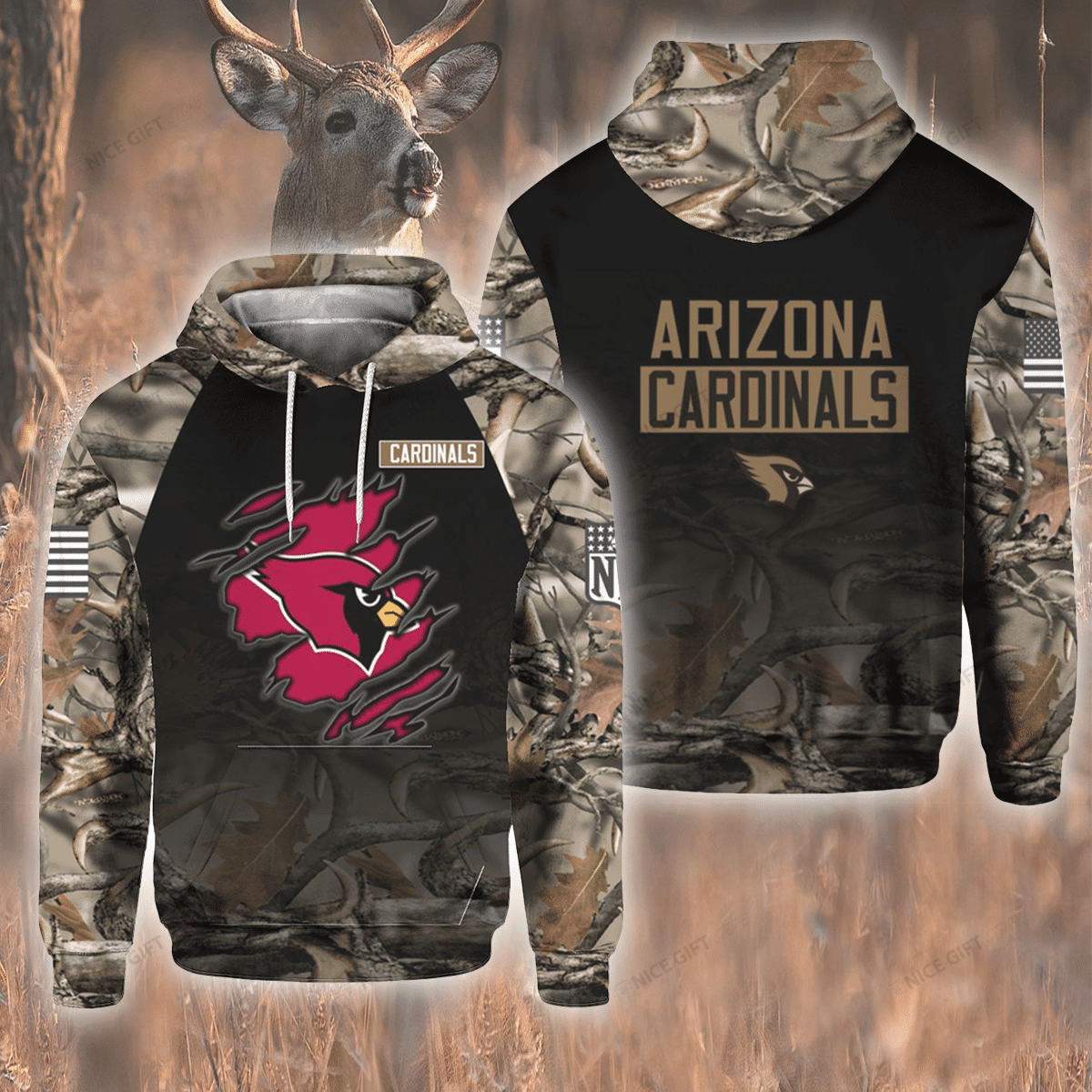 Nfl Arizona Cardinals Hunting 3D All Over Printed Sweatshirt, Hoodie, Zip Hoodie | Nfl Fan Gear For Men, Women