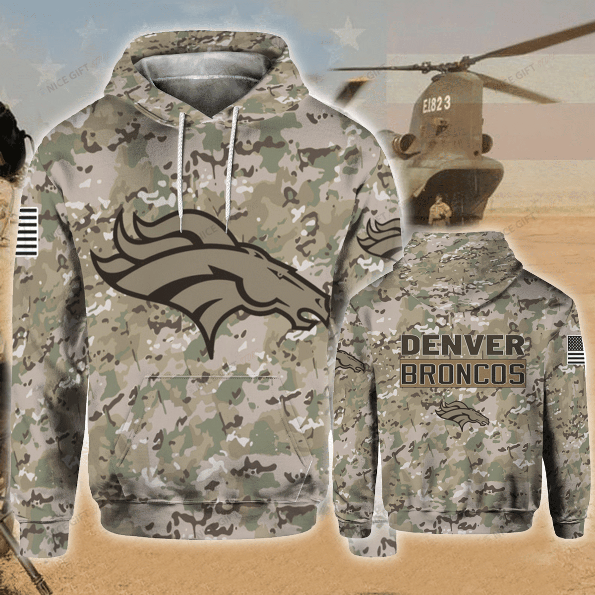 Nfl Denver Broncos Camouflage 3D All Over Printed Sweatshirt, Hoodie, Zip Hoodie | Nfl Fan Gear For Men, Women